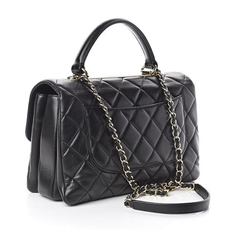 chanel so black lambskin|Chanel lambskin medium bag.